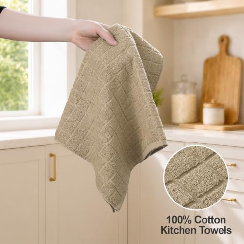 Kitinjoy Premium Cotton Check Kitchen Towels 6 Pack - Image 3