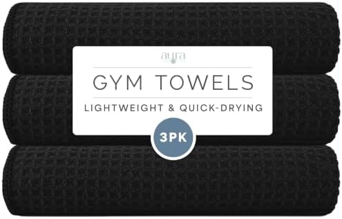 S&T INC. Microfiber Gym Towels, 3 Pack, Honeycomb Black by STINC