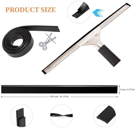 2 Pcs 41 Inch Squeegee Replacement Rubber Blade, Household Silicone Squeegee - Image 3