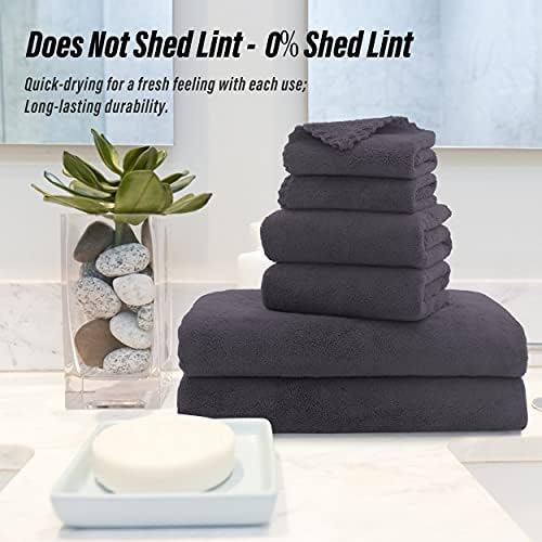 MOONQUEEN Ultra Soft Towel Set-Quick Drying-2 Bath Towels 2 Hand Towels 2 - Image 5