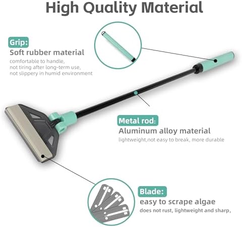 UPETTOOLSAlgae Scraper for Glass Aquariums, 2 in 1 Adjustable Algae Scraper - Image 5