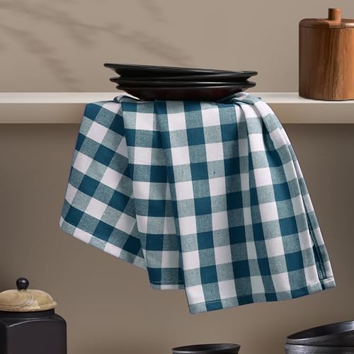 Gingham Check Kitchen Towels, 4 Pack, 16x26 Inches, 100% Cotton - Image 3