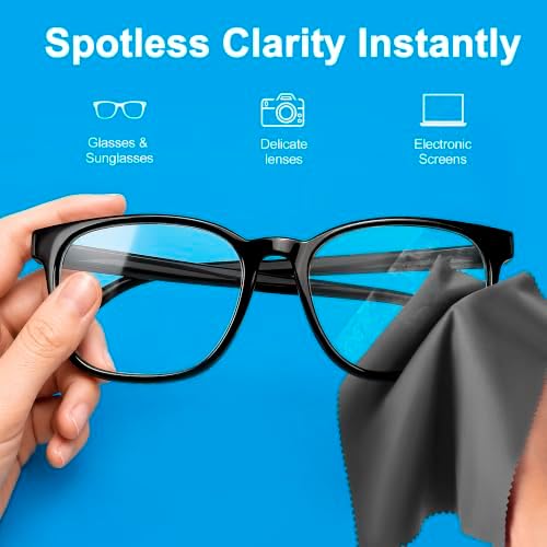 60 Pack Microfiber Glasses Cleaning Cloth Streak & Scratch-Free Lens Cleaning - Image 2