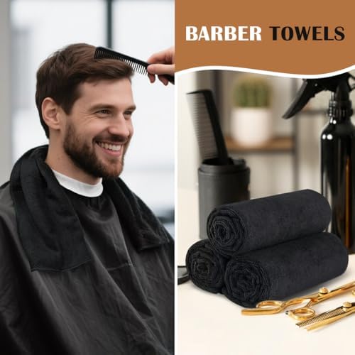 Orighty Salon Towels, 2 Pack Black Microfiber Hair Towel - Image 3