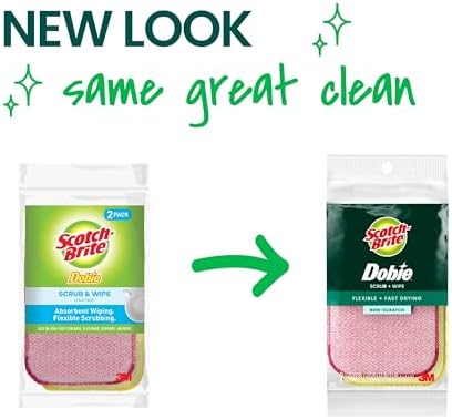 Scotch-Brite Dobie Scrub & Wipe Cloths, Non-Scratch Scrubbing, 2 Pack - Image 2