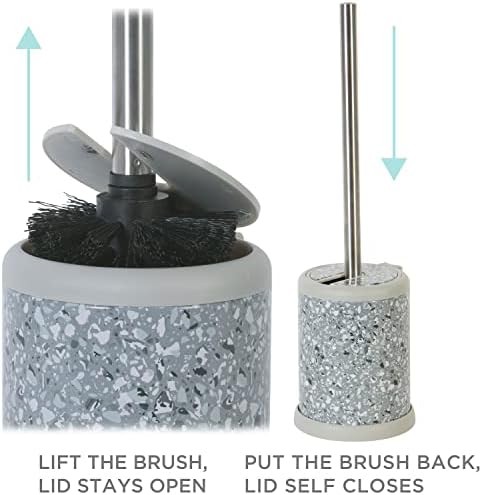 Bath Bliss Toilet Brush and Holder | Self Closing Lid | 360 Degree Brush Head | - Image 2
