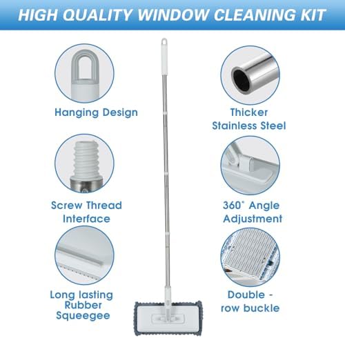Disposable Dust Mop with 3 Shiny Cleaning Wipe Cloths, 360°Spin No Wash Mop - Image 3