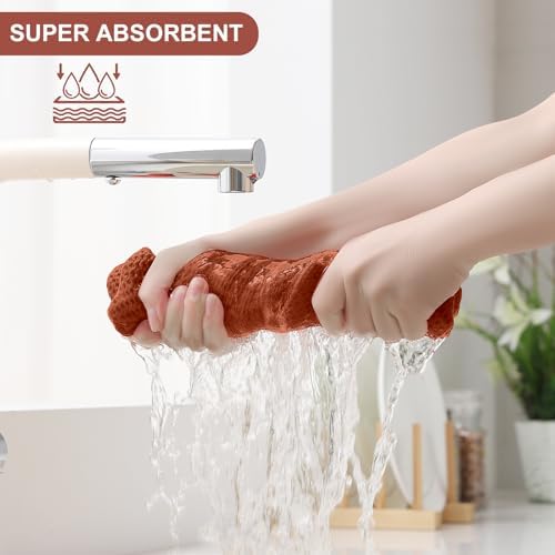 Homaxy 10 Pack 100% Cotton Kitchen Towels and Dishcloths Set - Image 3