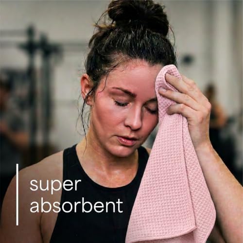 S&T INC. Microfiber Gym Towels, 3 Pack, Honeycomb Pink - Image 2
