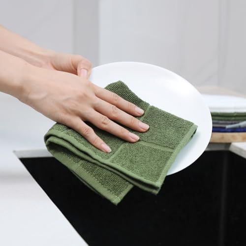 Glynniss Dish Rags for Washing Dishes, 100% Cotton Cream Kitchen WashCloths - Image 7