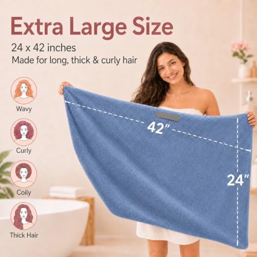 Large Microfiber Hair Wrap Towel - Image 2