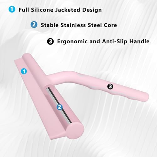 Silicone Shower Squeegee for Glass Doors Window Squeegee for Walls, Car Window - Image 3