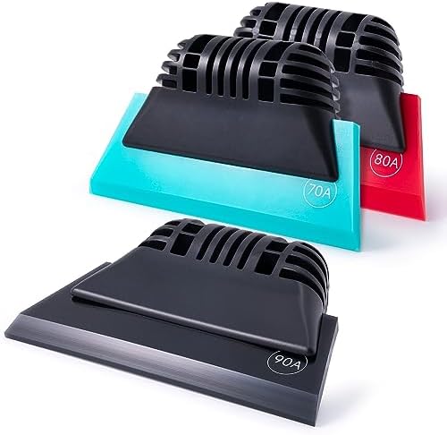 FOSHIO 3 Pack Different Hardness Small Squeegee, Non-Slip Handle Rubber PPF by FOSHIO