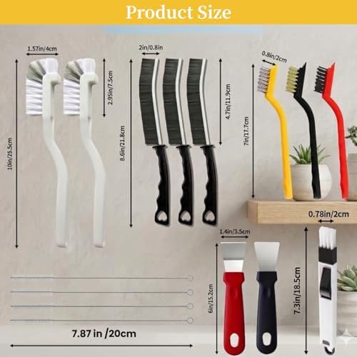 15pcs Crevice Cleaning Brush, Hard Bristle Scrub Brushes Tools - Image 2