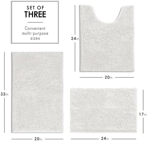 Hearth & Harbor Bathroom Rugs, Chenille Bath Mat - Image 3