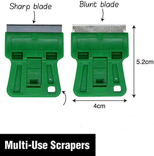 1.5 inches High Visibility Mini Razor Blade Scraper Glass Scraper Green Paint - Image 3