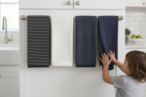 Serafina Home Navy Blue Kitchen Towels Assorted - Image 2