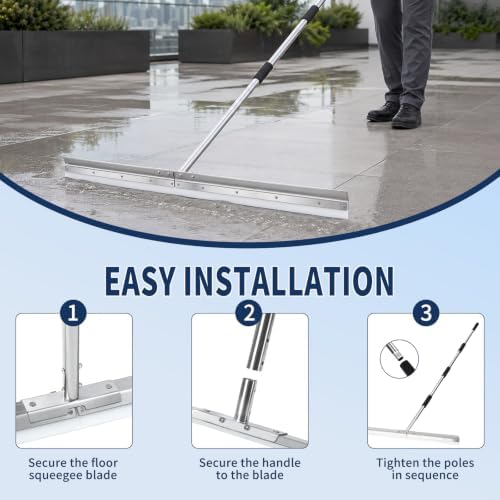 Floor Squeegee for Concrete, Heavy-Duty 33.4" Silicone Blade - Image 5