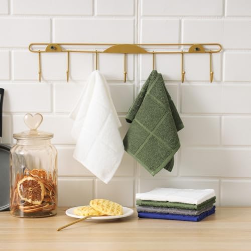 Glynniss Dish Rags for Washing Dishes, 100% Cotton Navy Kitchen WashCloths - Image 6