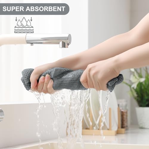 Homaxy 8 Pack 100% Cotton Kitchen Towels and Dishcloths Set - Image 3