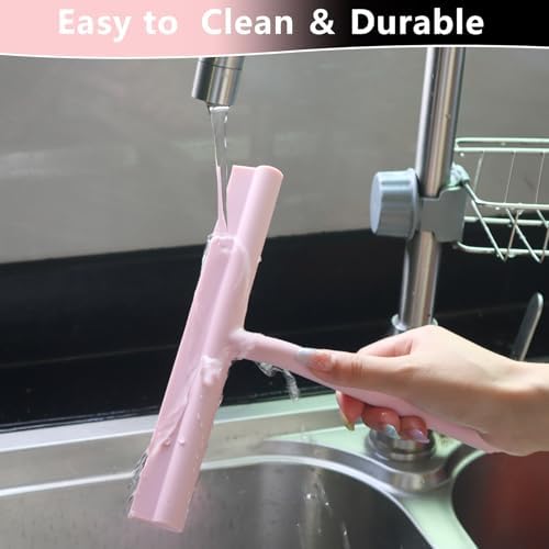 Silicone Shower Squeegee for Glass Doors Window Squeegee for Walls, Car Window - Image 6