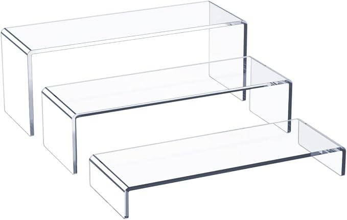 HIIMIEI Acrylic Display Riser, 3 Step 12" Large Acrylic Risers, Thickened to by HIIMIEI