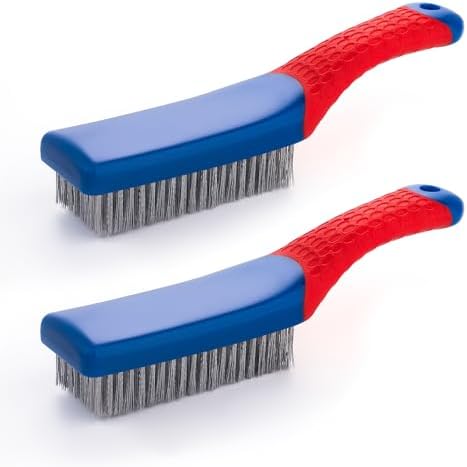 Wire Brushes 2 Pcs Steel Brushes Heavy Duty Carbon Steel and Stainless Steel by Unknown
