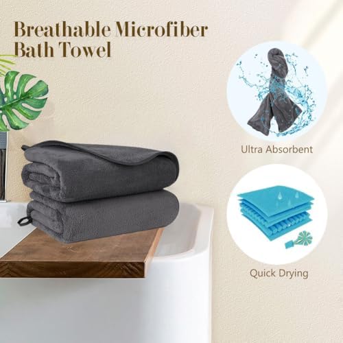 Orighty Bath Towels, Soft Feel Bath Towel, 2 Pack - Image 5