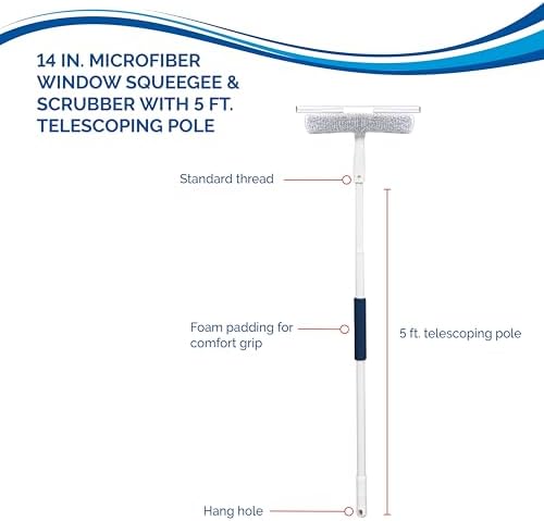 Unger 12” Outdoor Window Scrubber and Squeegee Kit - Image 3