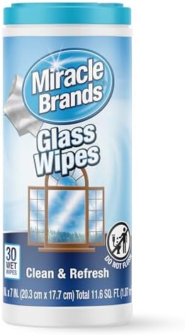 MiracleWipes for Glass, Disposable and Streak Free Cleaning Wipes for Mirrors by MiracleWipes