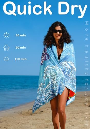 Widdonen Microfiber Beach Towel, Compact 2 Pack-71x32 Inch - Image 5