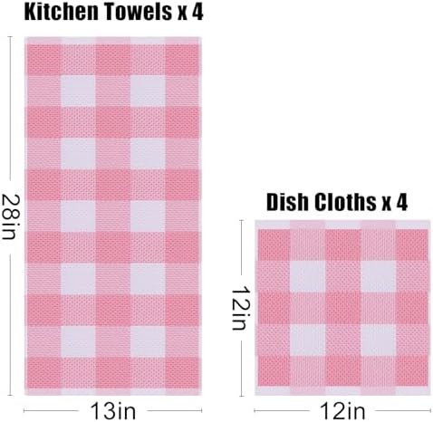 Homaxy 100% Cotton Kitchen Towels and Dishcloths Set of 8 - Image 4