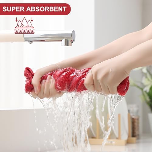 Homaxy 12 Pack 100% Cotton Kitchen Towels and Dishcloths Set - Image 3