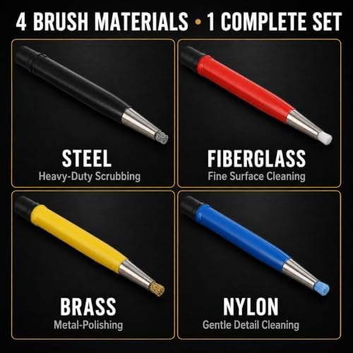 4 Piece Fiberglass Scratch Brush Pen Set - Image 3