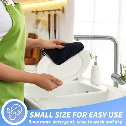 KinHwa Dish Cloths with Scrub Side, Microfiber Dish Rags Kitchen Washcloths - Image 4