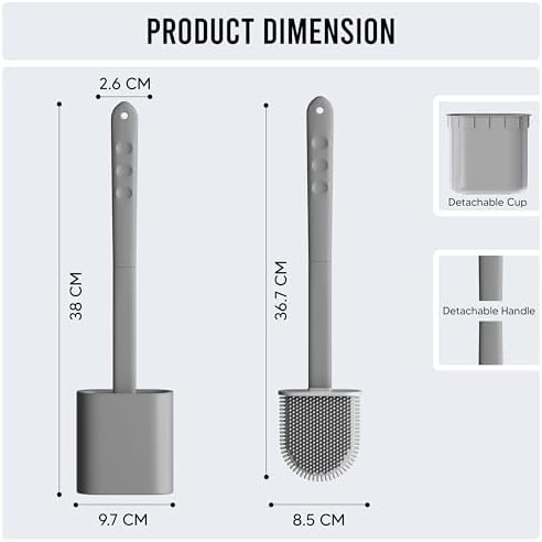 Modern Minimalist Silicone Toilet Brushes & Holders - Image 7