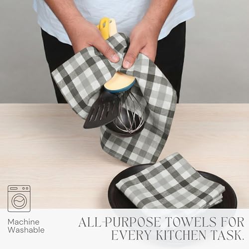 Multi Check Tea Towels 12 Pack Combo, Dish Towels - Image 5