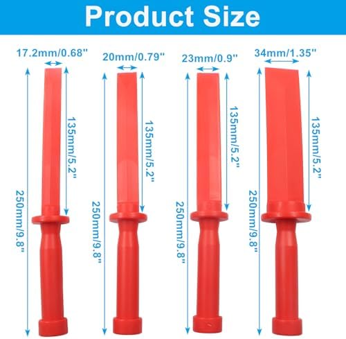 4 Piece Plastic Chisel Scraper Set, Wide 3/4" 7/8" 1" 1-1/2" - Image 2