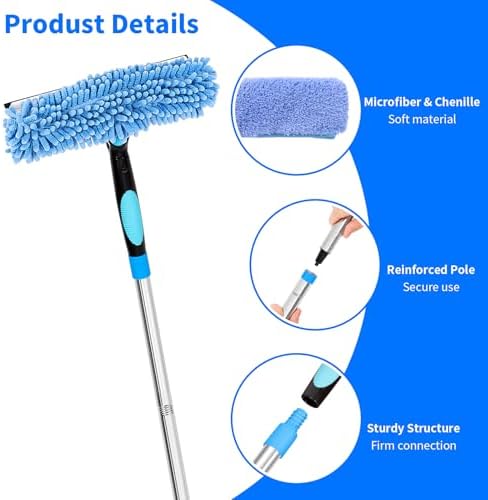 152'' Window Cleaning Kit, 2 in 1 Window Squeegee - Image 6