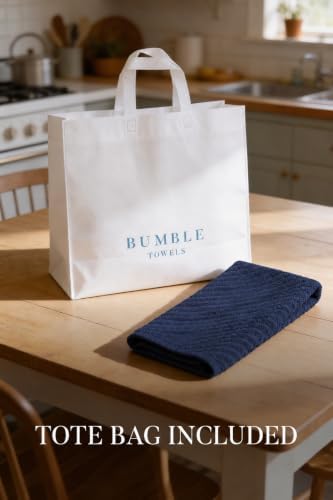 Bumble Kitchen Towels, 100% Cotton, Dish Towels Aqua Navy - Image 7