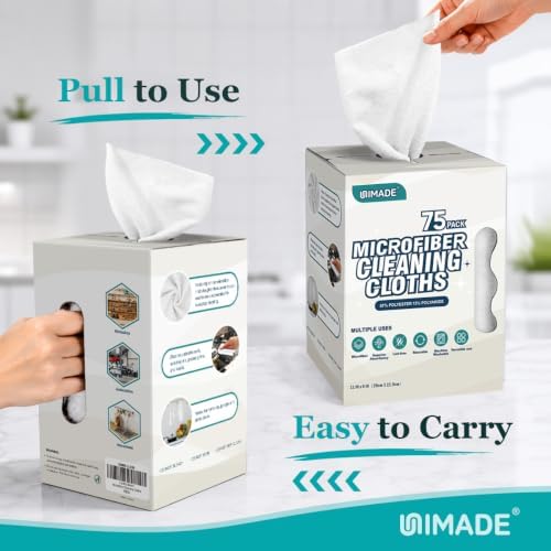 UNIMADE Microfiber Cleaning Cloth, 75 Sheets Microfiber Towels - Image 6