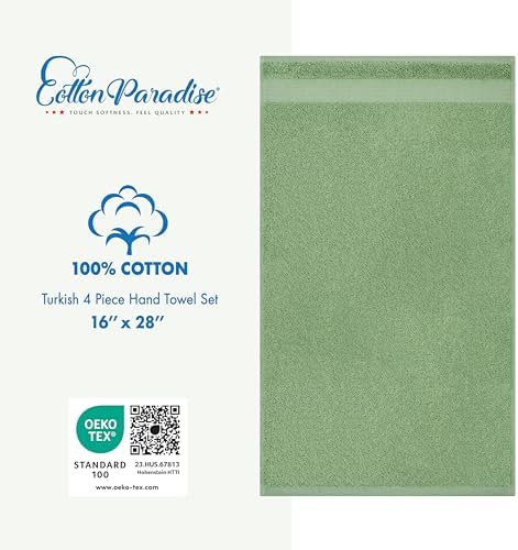 Cotton Paradise 100% Cotton Turkish Towel Set, Soft Absorbent Quick Dry - Image 4