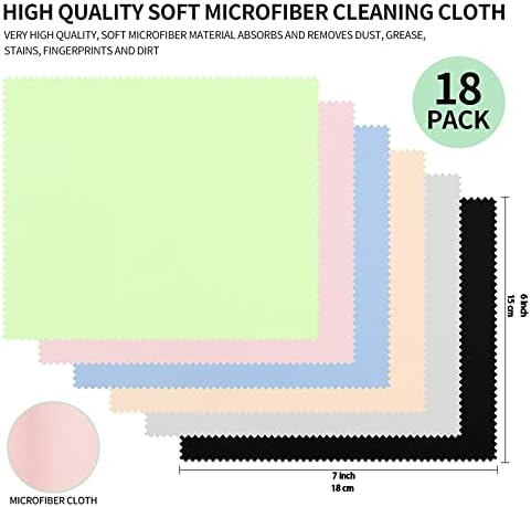 18 Pack Microfiber Cleaning Cloths Multicolor Glasses Cleaning Cloth - Image 3