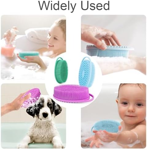 Soft Silicone Body Scrubber 3 PCS Silicone Body Shower, Silicone Loofah 2 in 1 - Image 7