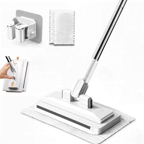 Hands Free Flat Mop, 43.4" Handle, Shark Grip, 2-in-1 Mop & Glass Scrubber by Growalleter