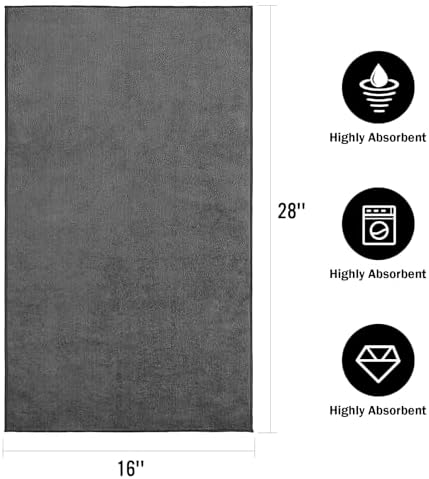 Orighty 6-Pack Grey Hand Towels, 16x28 inch Microfiber Gym Towels - Image 6