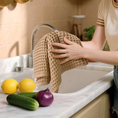 Waffle Bathroom Hand Towels 2-Piece – Cotton, Lightweight - Image 6