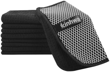 KinHwa Dish Cloths with Scrub Side, Microfiber Dish Rags Kitchen Washcloths by KinHwa