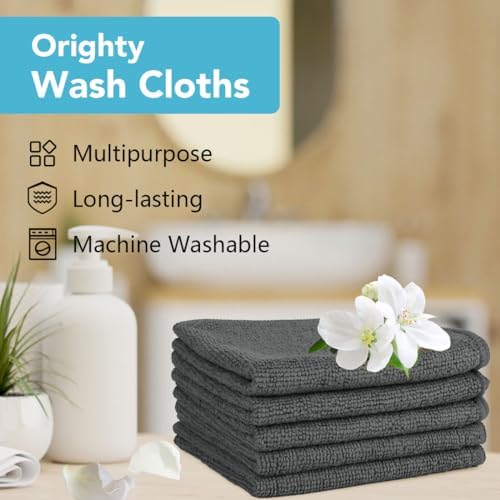 Orighty Washcloths Bulk, 200 Pack Microfiber Face Towels, 12x12 Inch Grey - Image 6
