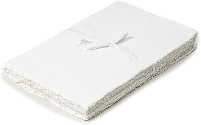 LEATHER VILLAGE Handmade Rough Textured Watercolor Paper 9.5x12.5 in White | 50 by LeatherVillage